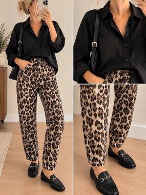 ONLY Leopard Print Ankle Pants